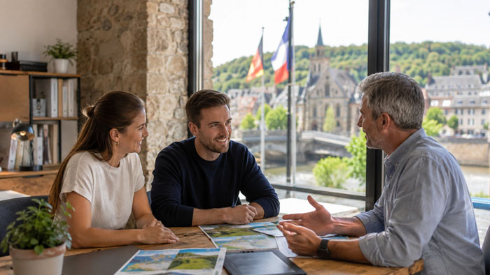 dichte Stadtlandschaft, lokales Unternehmen und urbaner Alltag