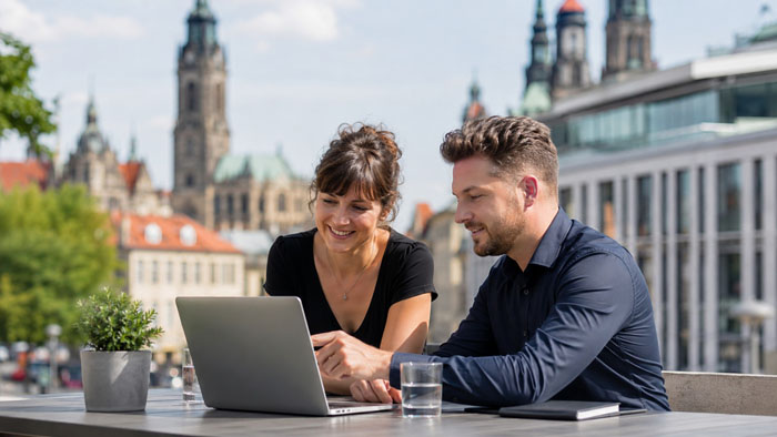 Technologie- oder Kulturbetrieb in moderner sächsischer Stadt